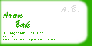 aron bak business card